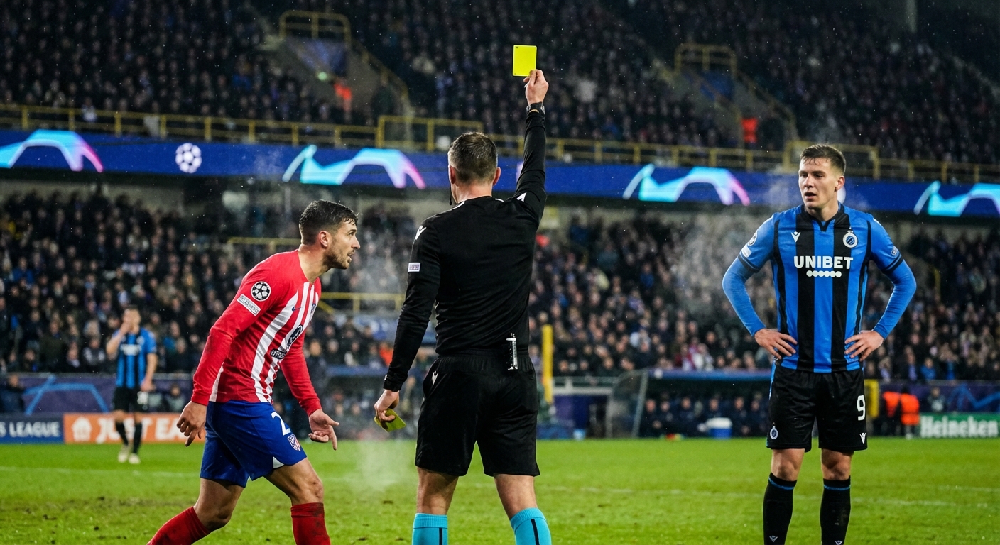 Brujas vs Atlético de Madrid: análisis de tarjetas del playoff de Champions